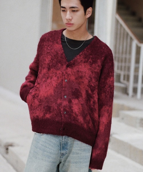 WYM LIDNM(ウィム バイ リドム)の「MOHAIR BLEND JACQUARD SHAGGY CARDIGAN(カーディガン/ボレロ・メンズ・ブラウン系/レッド系/ダークブルー/チャコール・M/S/L)」の14枚目の写真