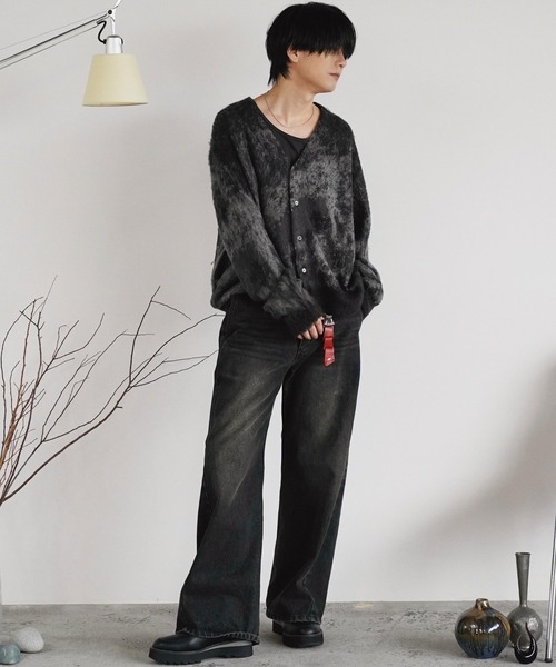 MOHAIR BLEND JACQUARD SHAGGY CARDIGAN（カーディガン/ボレロ）｜WYM