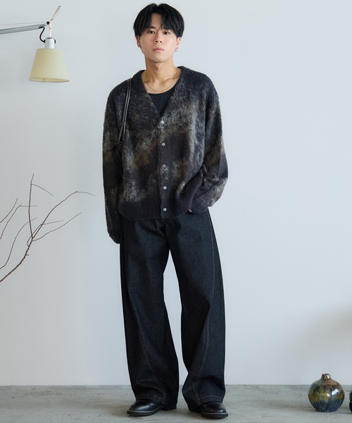 MOHAIR BLEND JACQUARD SHAGGY CARDIGAN（カーディガン/ボレロ）｜WYM