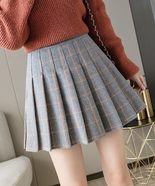 Mejoul(メジュール)の「【スタイルUP確定!】インパン付ウールタッチチェックプリーツミニスカート(スカート・レディース・ブラック系その他/グレー系その他/ブラック/ライトグレー・M/L)」の8枚目の写真