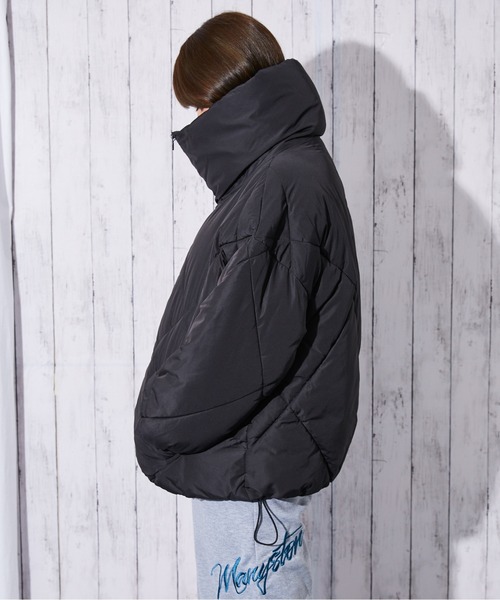 セール】《ダイヤキルト×ビッグカラー》レディース 中綿ブルゾン 裾