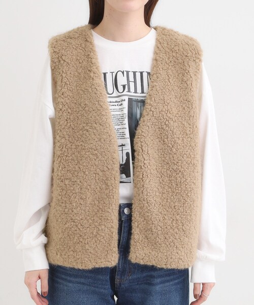 DRESKIP(ドレスキップ)の「ふわふわファーベスト(ベスト・レディース・ベージュ/ブラウン系/チャコールグレー・00)」の16枚目の写真