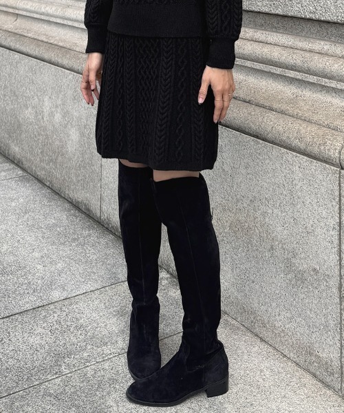 JENNE(ジェンヌ)の「着痩せケーブルスカート(スカート・レディース・レッド/ブラック/アイボリー・SMALL/MEDIUM/LARGE)」の10枚目の写真