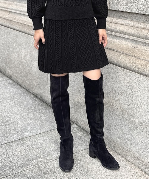 JENNE(ジェンヌ)の「着痩せケーブルスカート(スカート・レディース・レッド/ブラック/アイボリー・SMALL/MEDIUM/LARGE)」の12枚目の写真