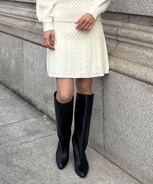 JENNE(ジェンヌ)の「着痩せケーブルスカート(スカート・レディース・レッド/ブラック/アイボリー・SMALL/MEDIUM/LARGE)」の20枚目の写真