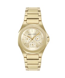 Armani Exchange アナログ腕時計 ゴールド Armani Exchange Men's Chronograph Black Dial Stainless Steel Watch