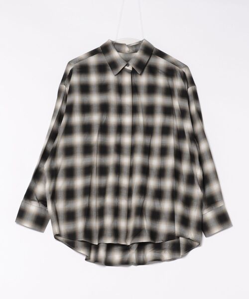 STRAWBERRY-FIELDS（ストロベリーフィールズ）の「オンブレーチェック（シャツ/ブラウス・レディース・ブラック系・2）」の10枚目の写真