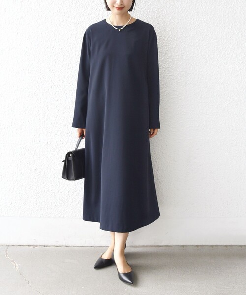 troisiemeCHACO(トロワズィエムチャコ)の「【SHIPS別注】troisiemeCHACO:〈手洗い可能〉フリル レース ワンピース(セレモニー対応可)(ワンピース・レディース・ベージュ/ネイビー・ONE SIZE)」の15枚目の写真