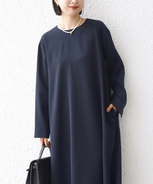 troisiemeCHACO(トロワズィエムチャコ)の「【SHIPS別注】troisiemeCHACO:〈手洗い可能〉フリル レース ワンピース(セレモニー対応可)(ワンピース・レディース・ベージュ/ネイビー・ONE SIZE)」の18枚目の写真