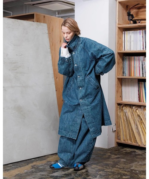 VOAAOV（ヴォアーブ）の「【VOAAOV】 RANDOM CRUNCH DENIM Wide Tapered Pants - used（デニムパンツ・メンズ・グリーン・2/1/0）」の4枚目の写真
