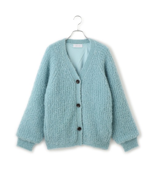 ADAM ET ROPE'（アダムエロペ）の「モヘヤウールニットカーディガンブルゾン（カーディガン/ボレロ・レディース・ブラウン/サックスブルー/オフホワイト・FREE）」の15枚目の写真