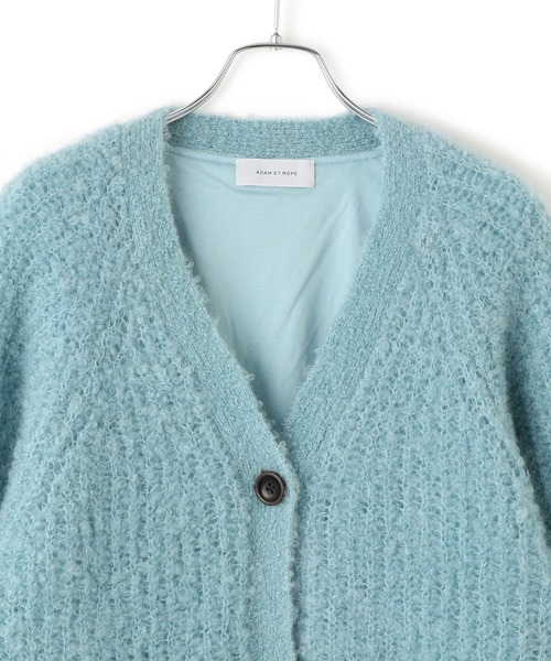 ADAM ET ROPE'（アダムエロペ）の「モヘヤウールニットカーディガンブルゾン（カーディガン/ボレロ・レディース・ブラウン/サックスブルー/オフホワイト・FREE）」の17枚目の写真