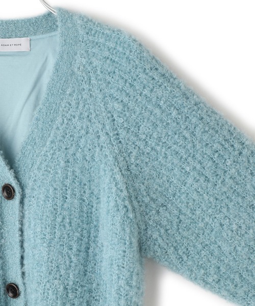 ADAM ET ROPE'（アダムエロペ）の「モヘヤウールニットカーディガンブルゾン（カーディガン/ボレロ・レディース・ブラウン/サックスブルー/オフホワイト・FREE）」の18枚目の写真