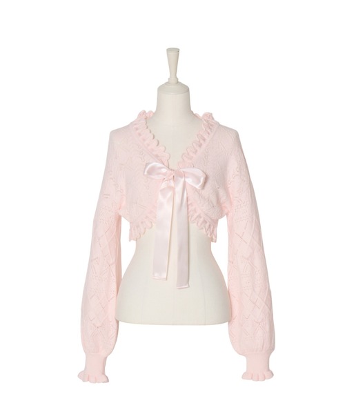 ribbon frill knit bolero