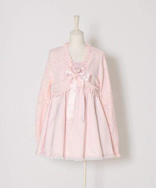 Fiorforte(フィオルフォルテ)の「ribbon frill knit bolero(カーディガン/ボレロ・レディース・ピンク/ホワイト・MEDIUM)」の22枚目の写真