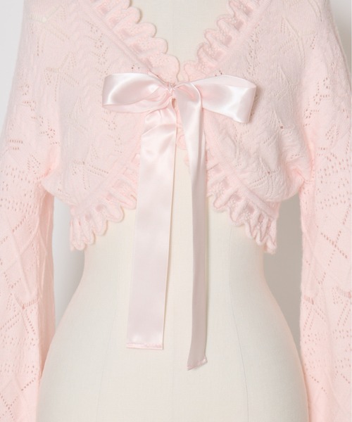 Fiorforte(フィオルフォルテ)の「ribbon frill knit bolero(カーディガン/ボレロ・レディース・ピンク/ホワイト・MEDIUM)」の20枚目の写真