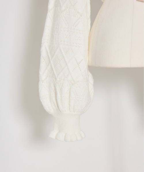 Fiorforte(フィオルフォルテ)の「ribbon frill knit bolero(カーディガン/ボレロ・レディース・ピンク/ホワイト・MEDIUM)」の14枚目の写真