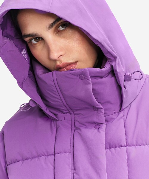 セール】撥水 ショート キルティングパファージャケット / フード収納