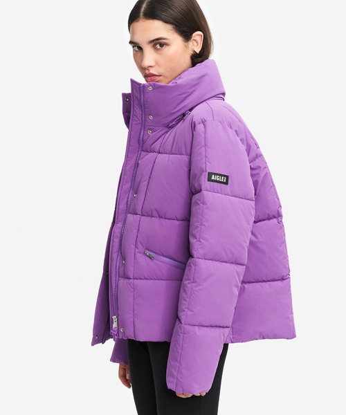 受注生産　新品naptime チェック中綿ジャケット紫M ショッパー、箱あり 新品 naptime チェック中綿ジャケット紫 M ショッパー付 最