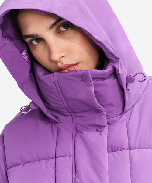 撥水 ショート キルティングパファージャケット / フード収納可