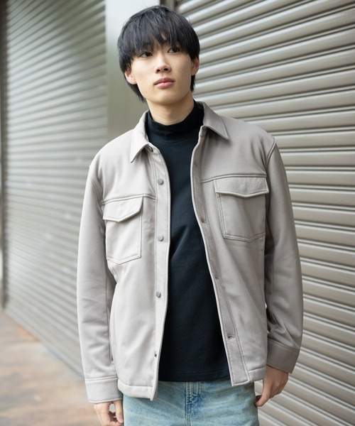 TETE(テット)の「【TETE SELECTION】スウェード調オーバーシャツアウター/CPOジャケット 長袖 シャツジャケット ビッグシルエット オーバーサイズ ワークシャツ ミリタリーシャツ韓国ファッション(カバーオール・メンズ・ベージュ/ネイビー/スミクロ・MEDIUM/LARGE/X-LARGE)」の20枚目の写真