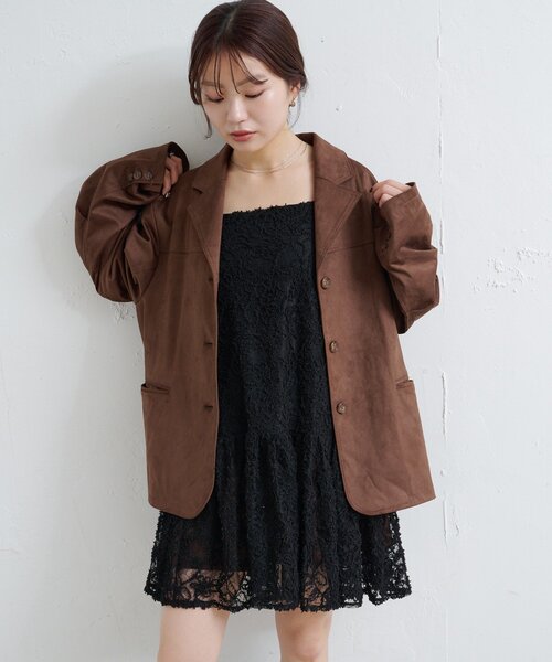 Kastane（カスタネ）の「フェザーライクレースチュニック（チュニック・レディース・アイボリー/ブラック・FREE）」の5枚目の写真