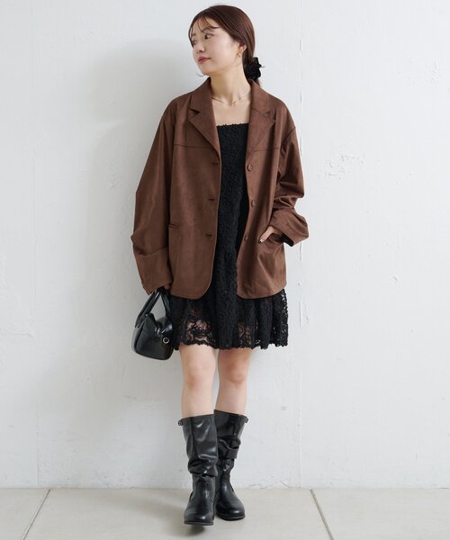 Kastane（カスタネ）の「フェザーライクレースチュニック（チュニック・レディース・アイボリー/ブラック・FREE）」の6枚目の写真