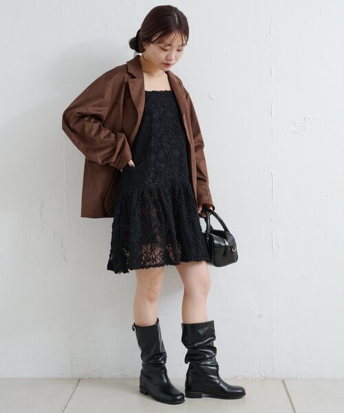 Kastane（カスタネ）の「フェザーライクレースチュニック（チュニック・レディース・アイボリー/ブラック・FREE）」の7枚目の写真