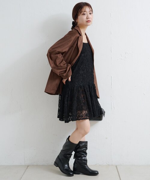 Kastane（カスタネ）の「フェザーライクレースチュニック（チュニック・レディース・アイボリー/ブラック・FREE）」の8枚目の写真