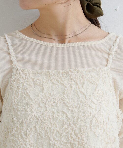 Kastane（カスタネ）の「フェザーライクレースチュニック（チュニック・レディース・アイボリー/ブラック・FREE）」の13枚目の写真