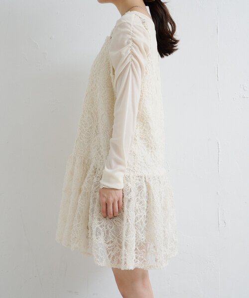 Kastane（カスタネ）の「フェザーライクレースチュニック（チュニック・レディース・アイボリー/ブラック・FREE）」の16枚目の写真