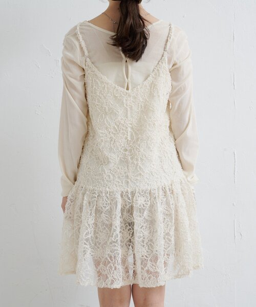 Kastane（カスタネ）の「フェザーライクレースチュニック（チュニック・レディース・アイボリー/ブラック・FREE）」の17枚目の写真