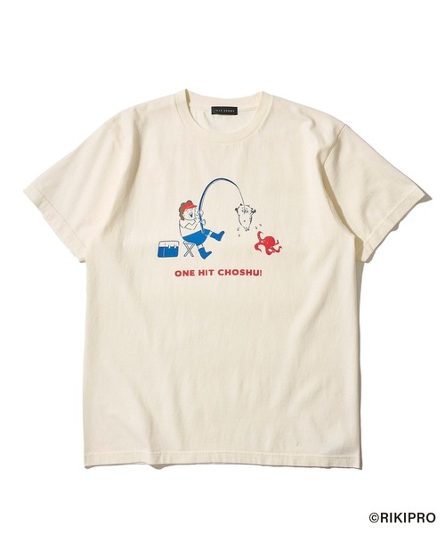 TETE HOMME(テットオム)の「【ゆる~い長州さん】釣りTシャツ(Tシャツ/カットソー・メンズ・ブラック/ホワイト・MEDIUM/LARGE)」の3枚目の写真