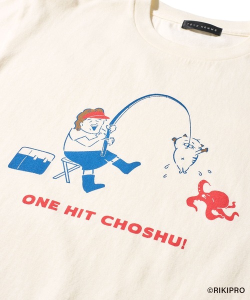 TETE HOMME(テットオム)の「【ゆる~い長州さん】釣りTシャツ(Tシャツ/カットソー・メンズ・ブラック/ホワイト・MEDIUM/LARGE)」の8枚目の写真