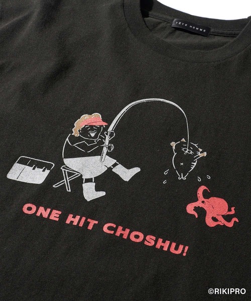 TETE HOMME(テットオム)の「【ゆる~い長州さん】釣りTシャツ(Tシャツ/カットソー・メンズ・ブラック/ホワイト・MEDIUM/LARGE)」の14枚目の写真