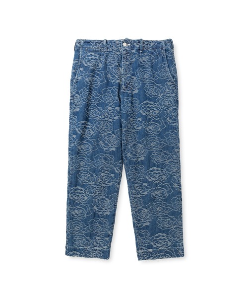 CALEE（キャリー）の「ROSE PATTERN JACQUARD DENIM SLACKS（デニムパンツ・メンズ・インディゴブルー・MEDIUM/LARGE/X-LARGE）」の2枚目の写真