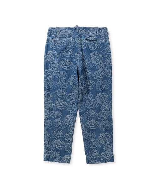 CALEE（キャリー）の「ROSE PATTERN JACQUARD DENIM SLACKS（デニムパンツ・メンズ・インディゴブルー・MEDIUM/LARGE/X-LARGE）」の3枚目の写真