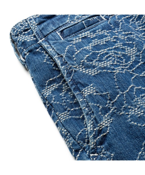 CALEE（キャリー）の「ROSE PATTERN JACQUARD DENIM SLACKS（デニムパンツ・メンズ・インディゴブルー・MEDIUM/LARGE/X-LARGE）」の7枚目の写真