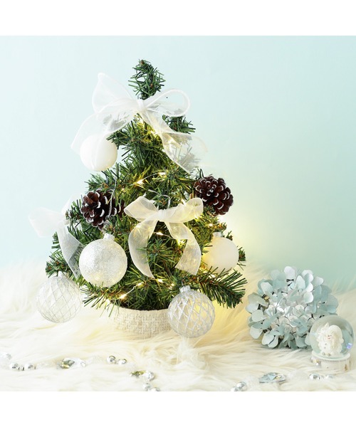 セール】デスクトップツリー リボン ホワイト（インテリア雑貨