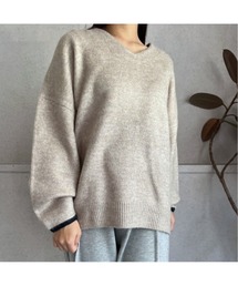 amini（アミニ）の「【2025 AW】配色Vネックニットプルオーバー（ニット/セーター）」