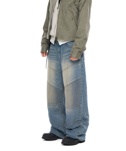 AAKAM(アーカム)の「Biker Denim Pants (Blue)(デニムパンツ・レディース・その他・1/2)」の1枚目の写真