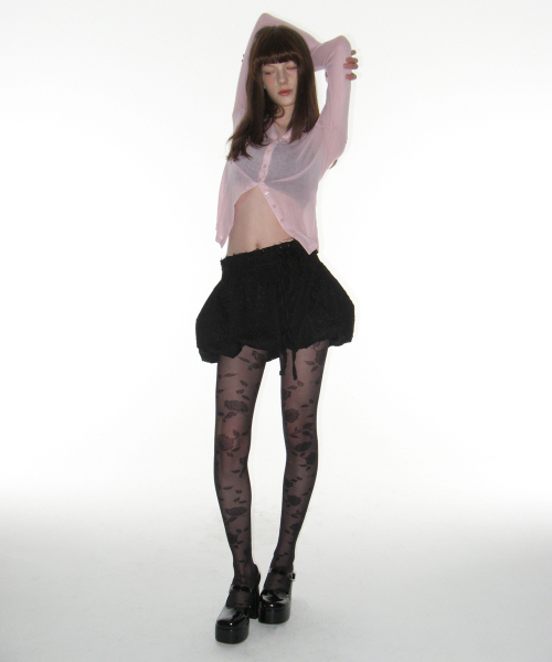 ローズパンチングバルーンスカート_ブラック（スカート）｜CRANK