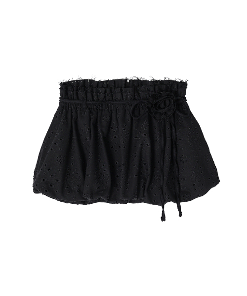 ローズパンチングバルーンスカート_ブラック（スカート）｜CRANK