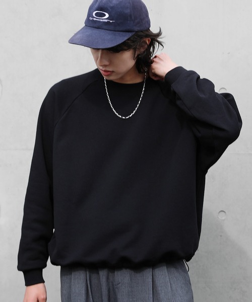 NAKER(ネイカー)の「裏毛ドローコードラグランスウェットプルオーバー(スウェット・メンズ・レッド/ネイビー/グレー/ネイビー系/ブラック・M/L/XL/S)」の6枚目の写真