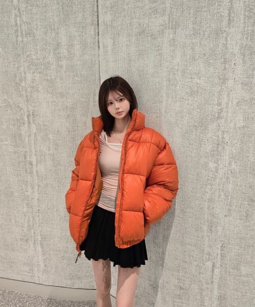 グロッシーデュースダウンジャケット-オレンジ（ダウンジャケット
