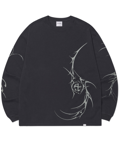 NOMANUAL(NOMANUAL)の「M.P GRAPHIC LONG SLEEVE TEE - WASHED BLACK(Tシャツ/カットソー・レディース・その他・X-LARGE)」の1枚目の写真