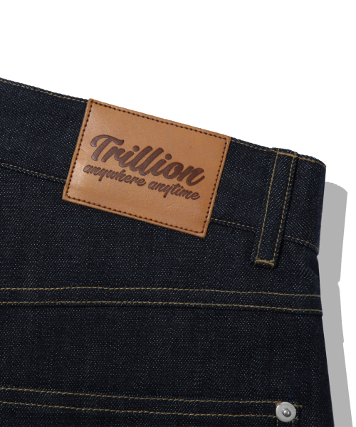 TRILLION（トリリオン）の「レザーパッチ セルビジー ワイドデニムパンツ【インディゴ】（デニムパンツ・レディース・その他・X-LARGE/MEDIUM/LARGE）」の14枚目の写真