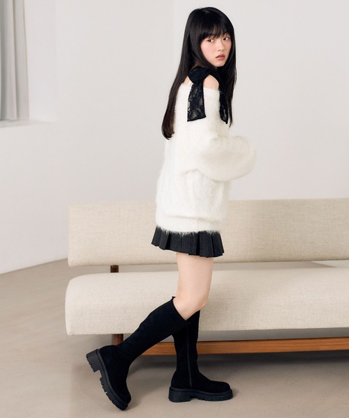 Heather（ヘザー）の「マルチWAYリボンインナー　612865（Tシャツ/カットソー・レディース・アイボリー/ブラック・S/M）」の6枚目の写真