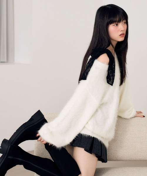 Heather（ヘザー）の「マルチWAYリボンインナー　612865（Tシャツ/カットソー・レディース・アイボリー/ブラック・S/M）」の9枚目の写真