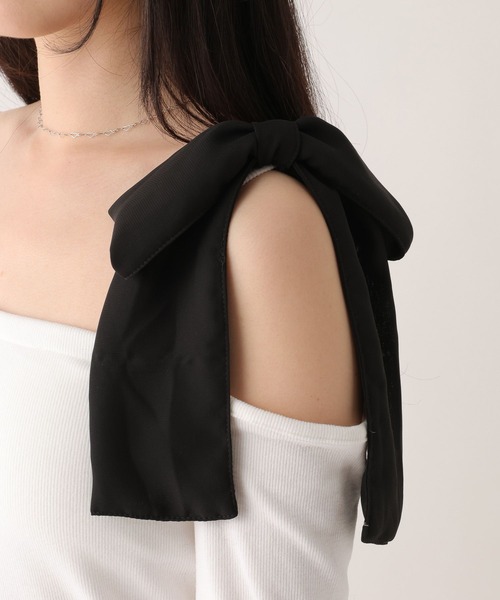 Heather（ヘザー）の「マルチWAYリボンインナー　612865（Tシャツ/カットソー・レディース・アイボリー/ブラック・S/M）」の19枚目の写真